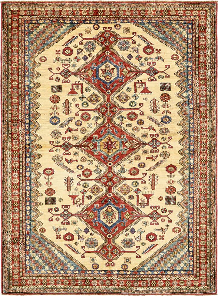 185cm x 250cm Handgeknoopt Kazak Vloerkleed