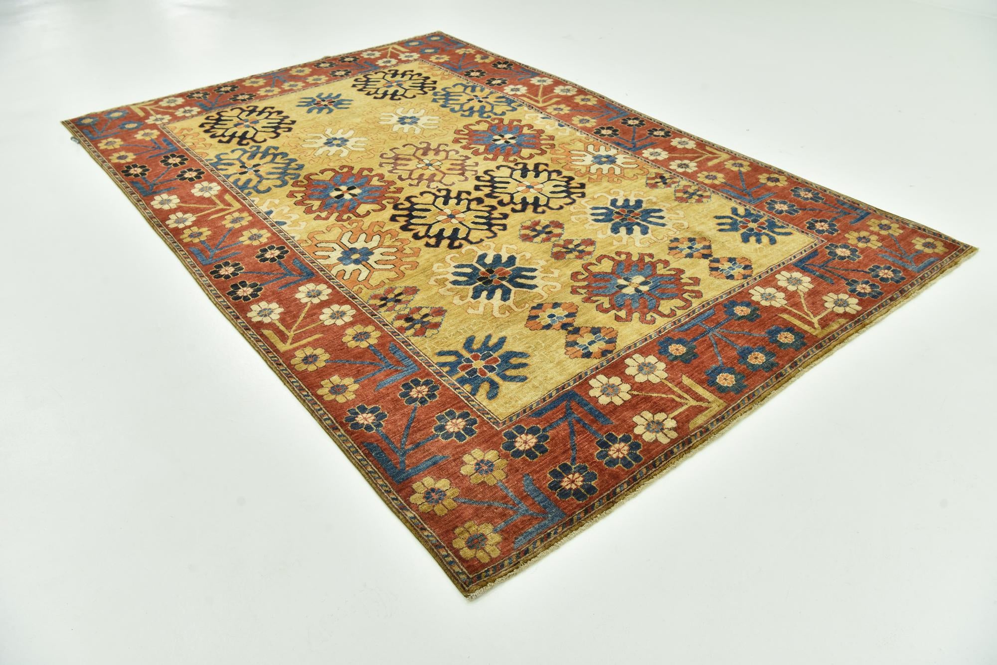6' 8 x 10' Hand Knotted Kazak Wool Rug