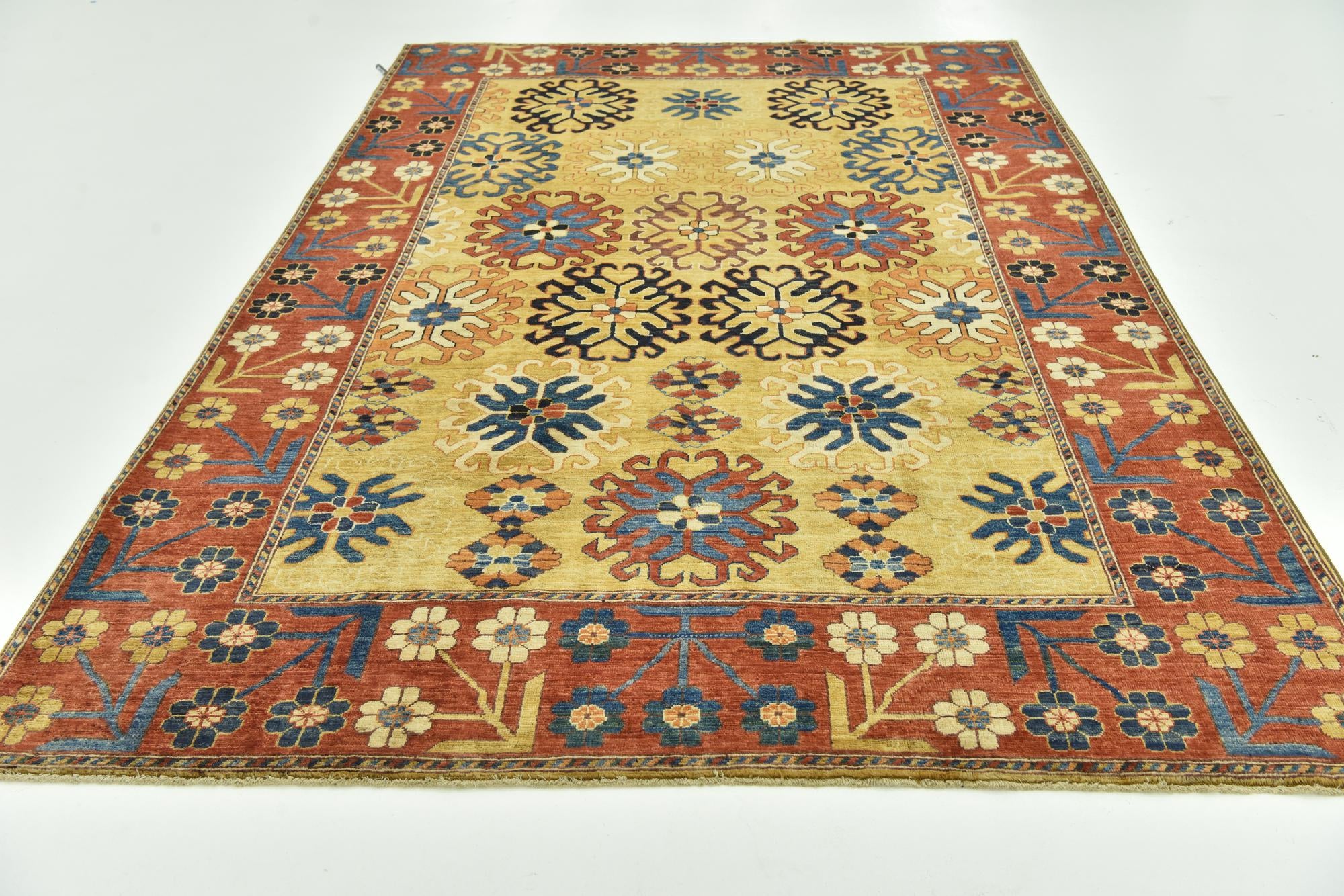 6' 8 x 10' Hand Knotted Kazak Wool Rug