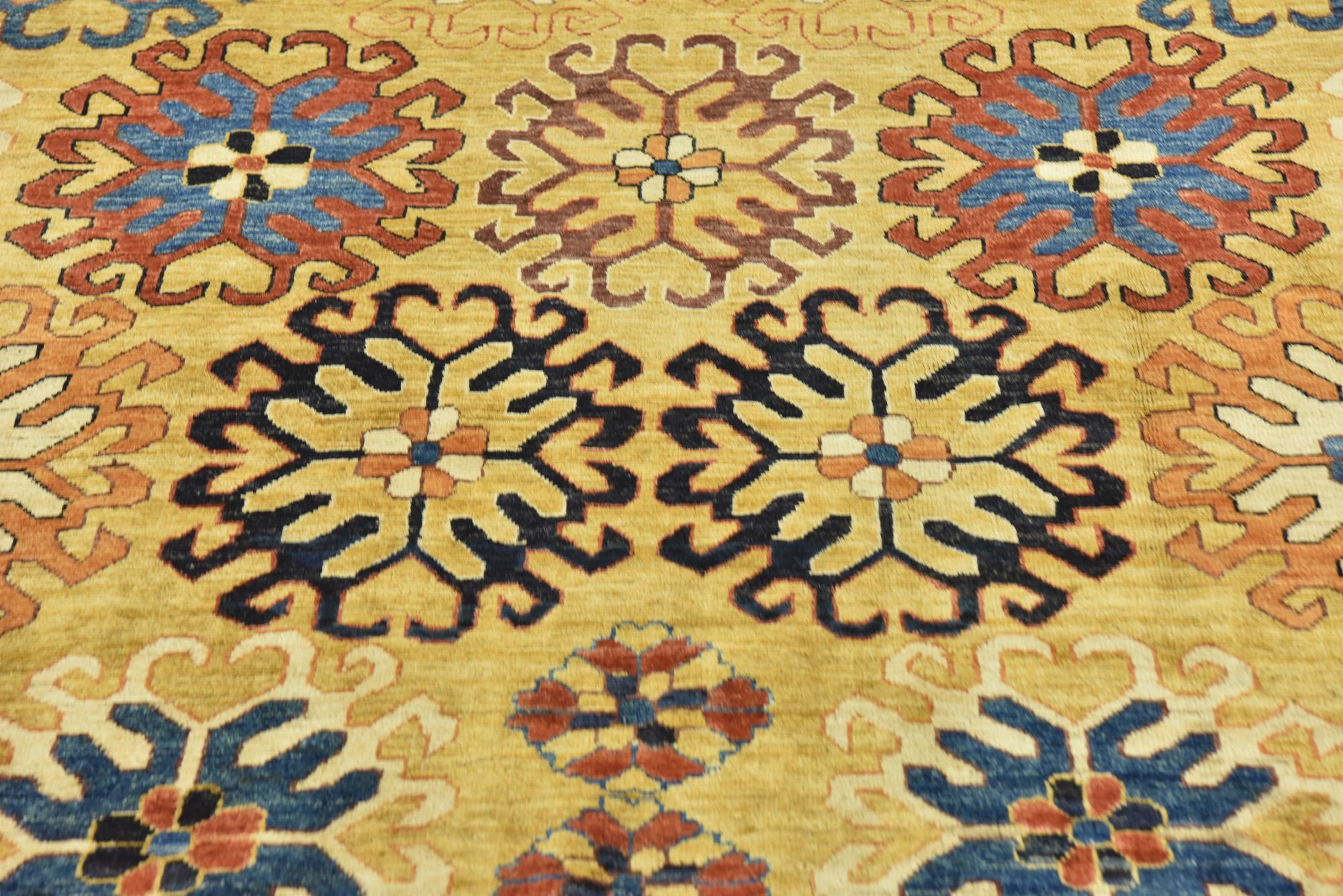 6' 8 x 10' Hand Knotted Kazak Wool Rug