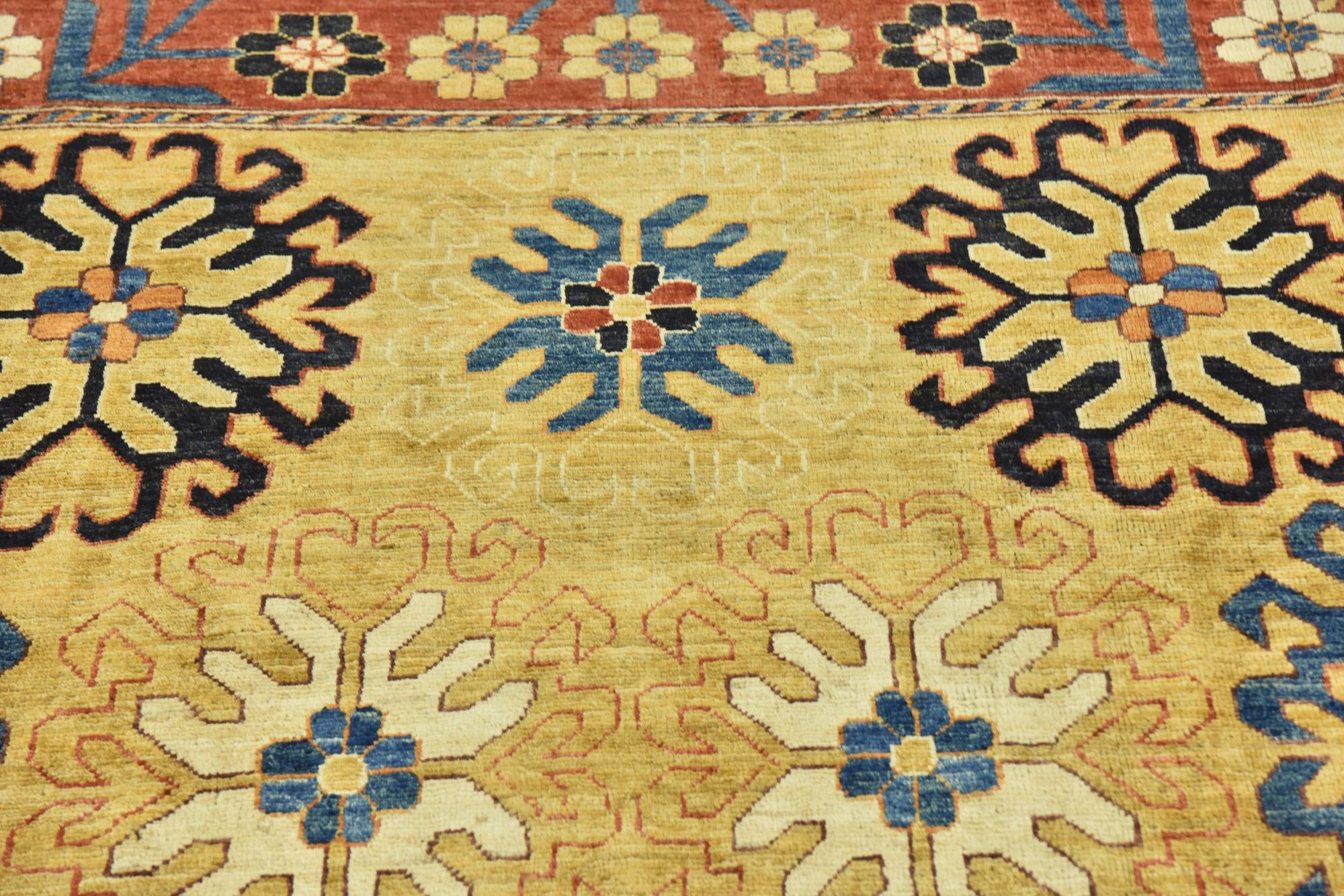 6' 8 x 10' Hand Knotted Kazak Wool Rug