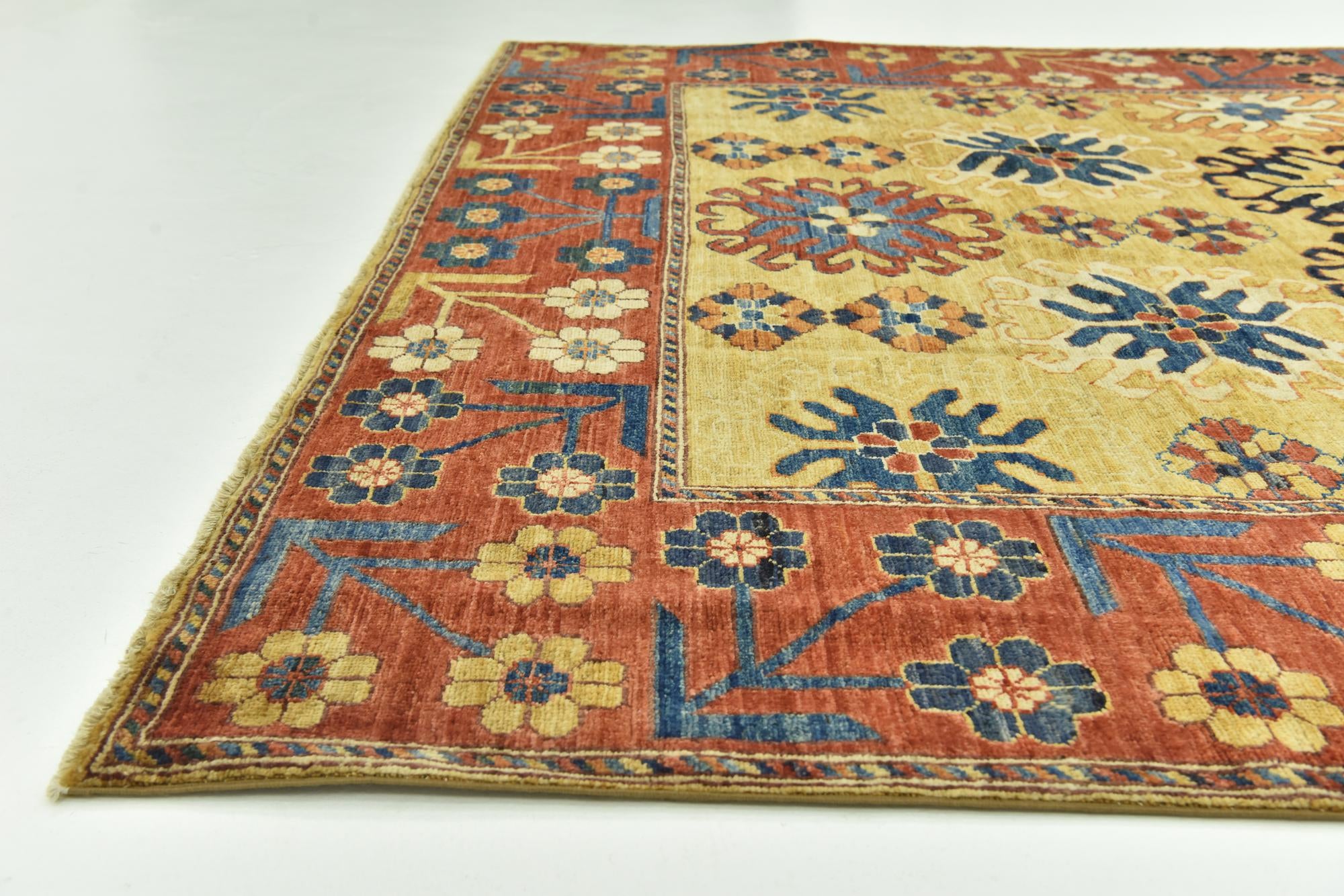 6' 8 x 10' Hand Knotted Kazak Wool Rug