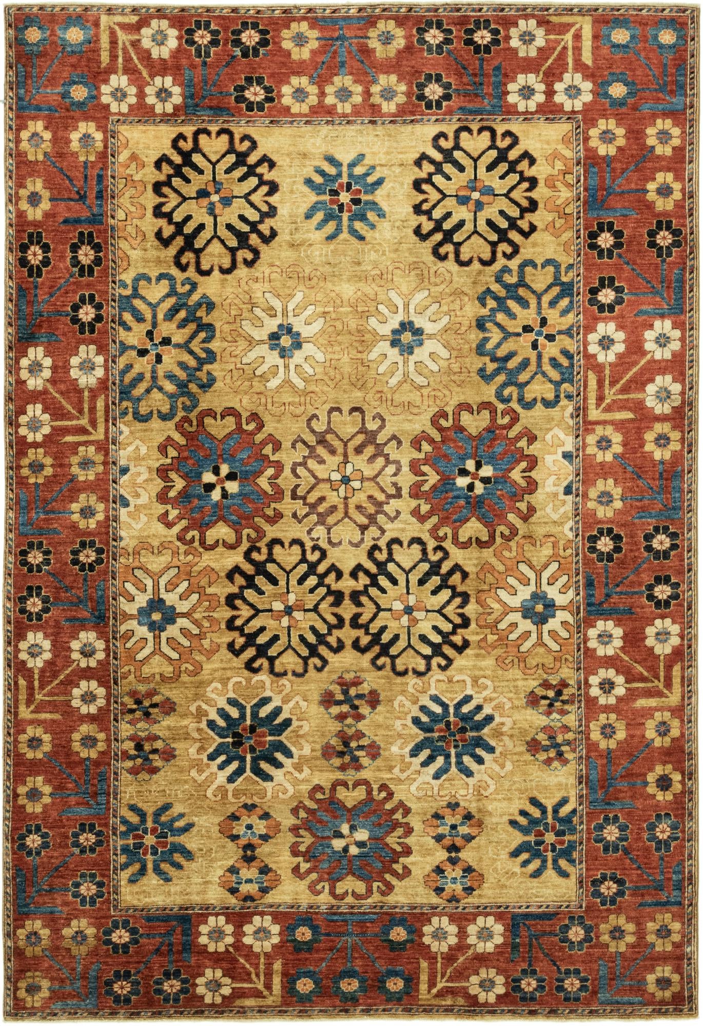 6' 8 x 10' Hand Knotted Kazak Wool Rug