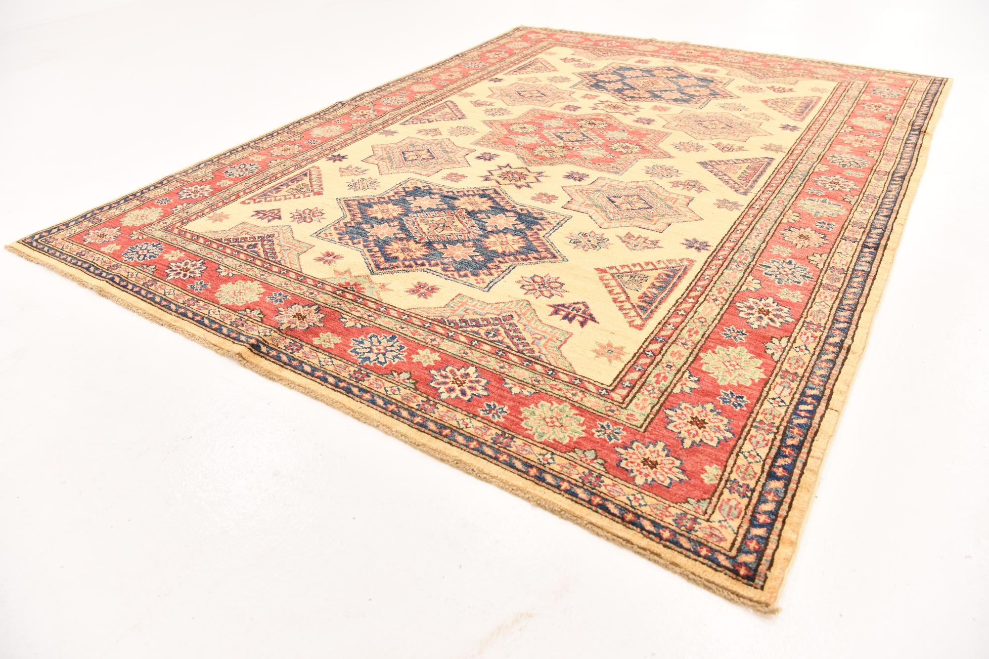 5' 8 x 7' 8 Hand Knotted Kazak Oriental Rug
