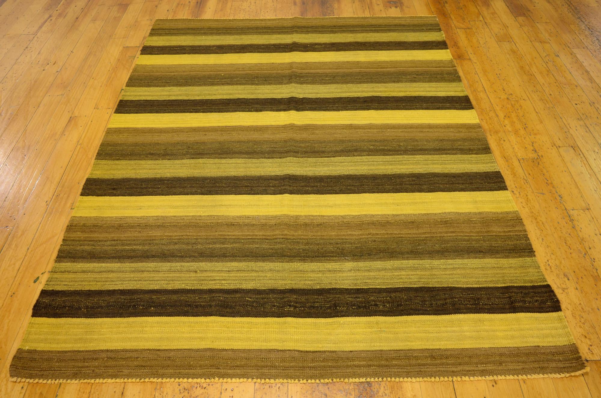 5' 3 x 6' 9 Hand Woven Kilim Afghan Wool Rug