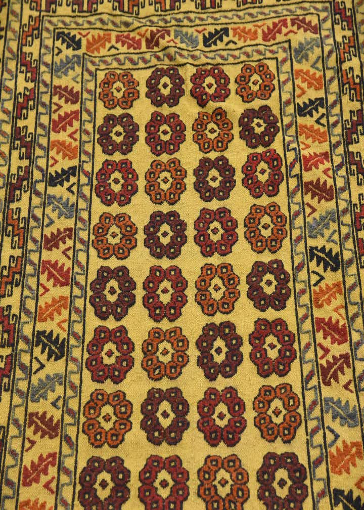 3' 10 x 6' 4 Hand Woven Kilim Afghan Wool Rug