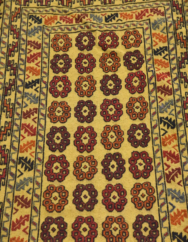 Detail image of 3' 10 x 6' 4 Hand Woven Kilim Afghan Wool Rug