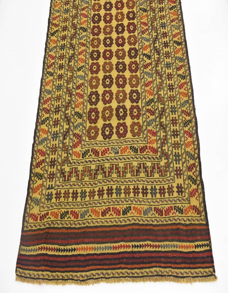 Detail image of 3' 10 x 6' 4 Hand Woven Kilim Afghan Wool Rug