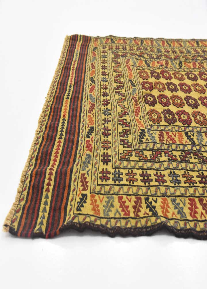 3' 10 x 6' 4 Hand Woven Kilim Afghan Wool Rug