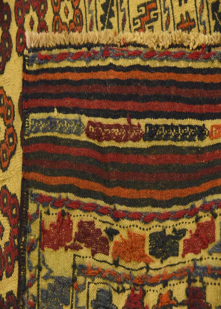 3' 10 x 6' 4 Hand Woven Kilim Afghan Wool Rug