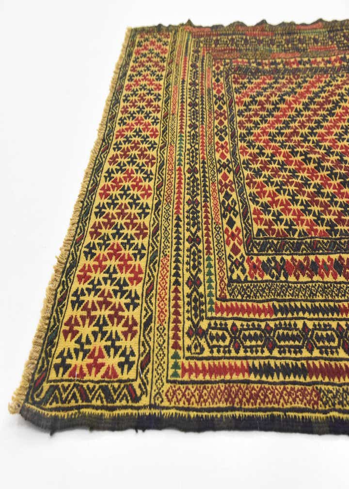 3' 10 x 6' 2 Hand Woven Kilim Afghan Wool Rug