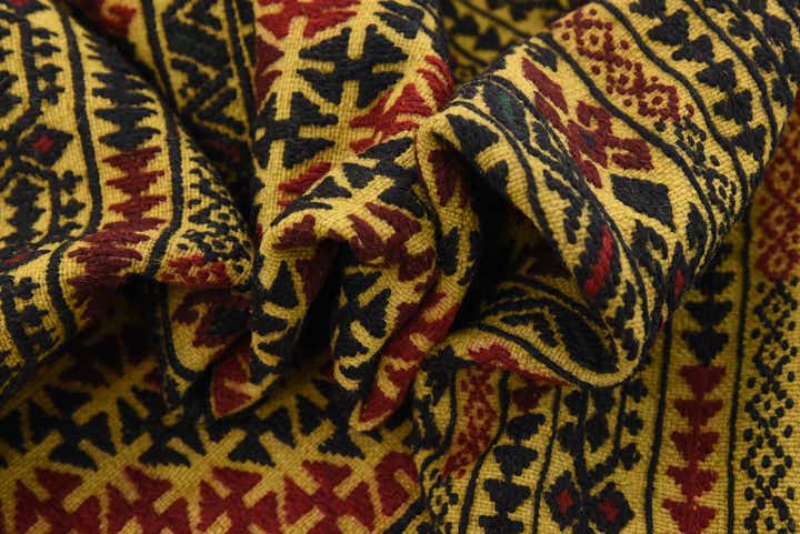 3' 10 x 6' 2 Hand Woven Kilim Afghan Wool Rug