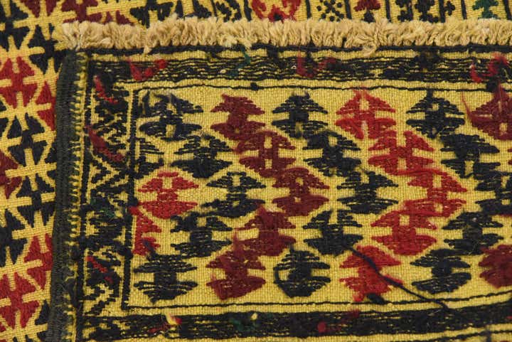 3' 10 x 6' 2 Hand Woven Kilim Afghan Wool Rug
