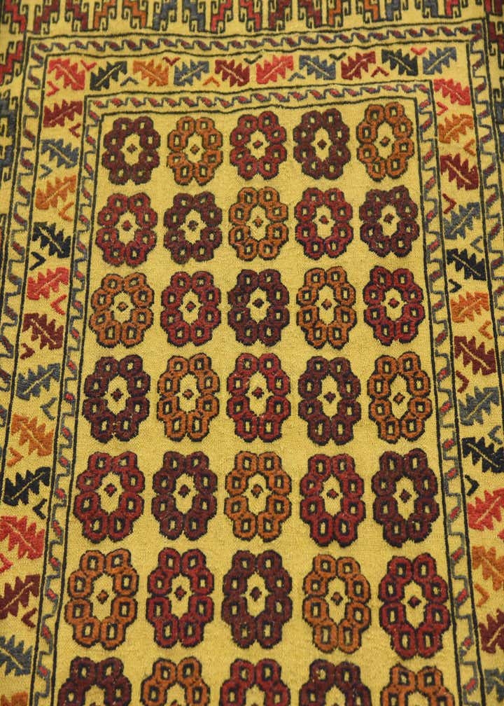 4' 3 x 6' 2 Hand Woven Kilim Afghan Wool Rug