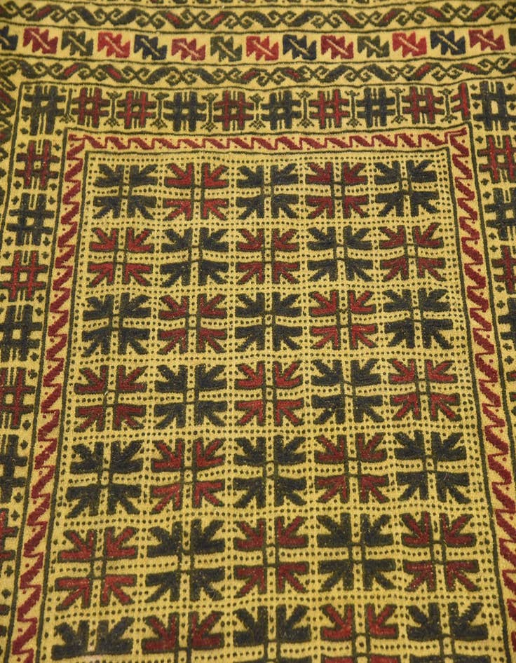 Detail image of 3' 10 x 6' Hand Woven Kilim Afghan Wool Rug