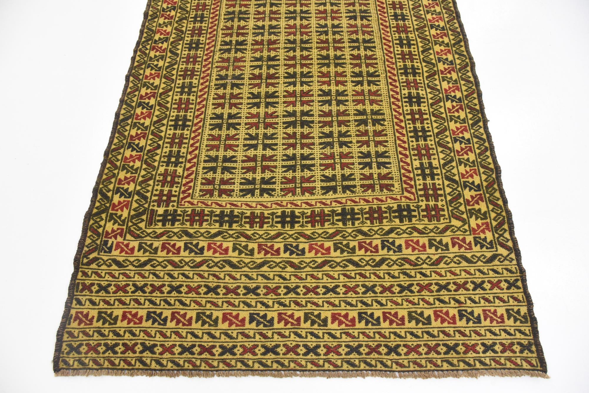 3' 10 x 6' Hand Woven Kilim Afghan Wool Rug