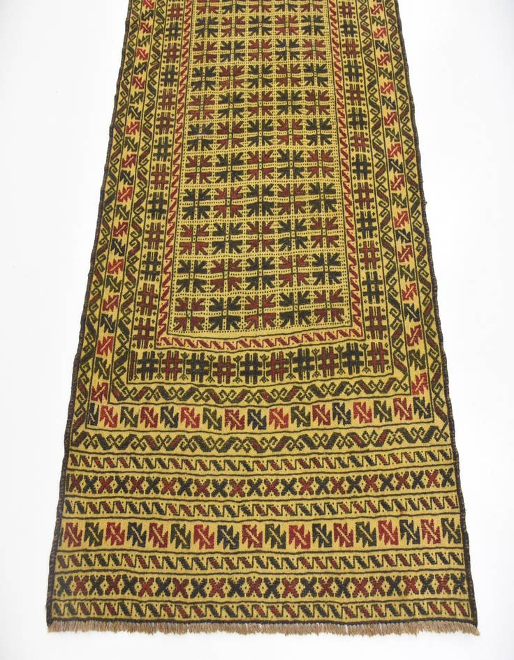 Detail image of 3' 10 x 6' Hand Woven Kilim Afghan Wool Rug