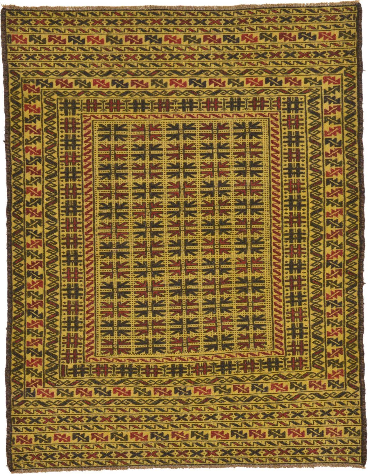 3' 10 x 6' Hand Woven Kilim Afghan Wool Rug