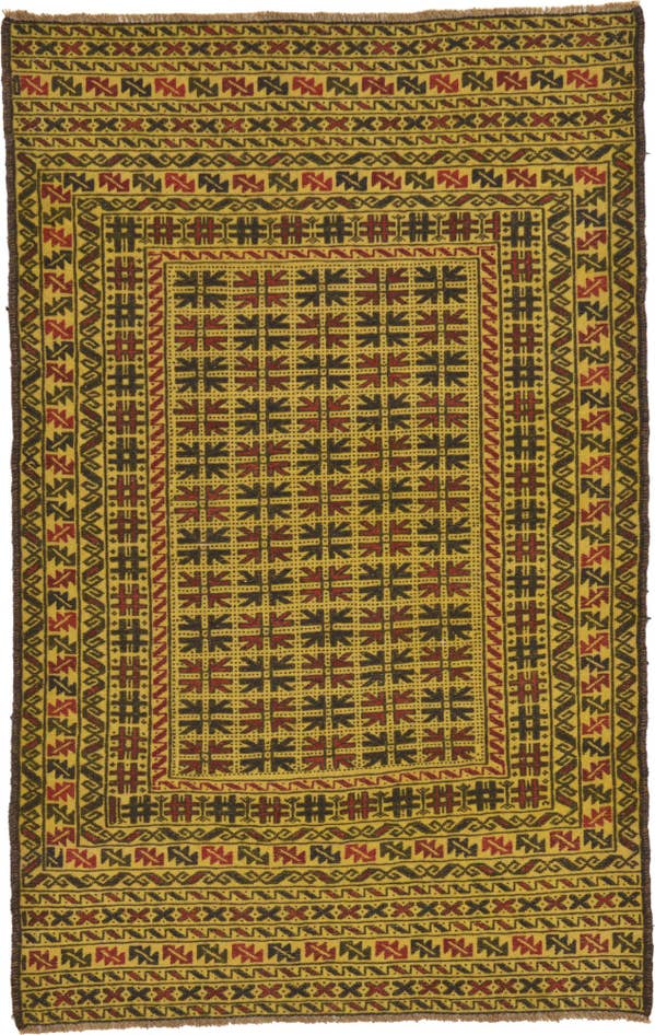 Detail image of 3' 10 x 6' Hand Woven Kilim Afghan Wool Rug