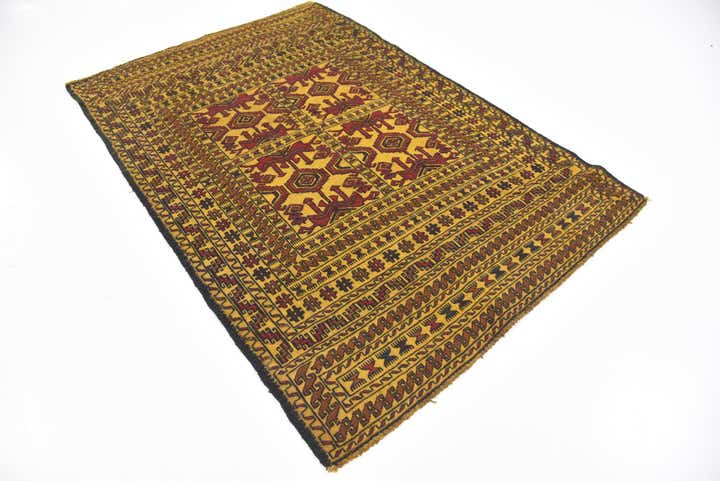 4' x 6' Hand Woven Kilim Afghan Wool Rug