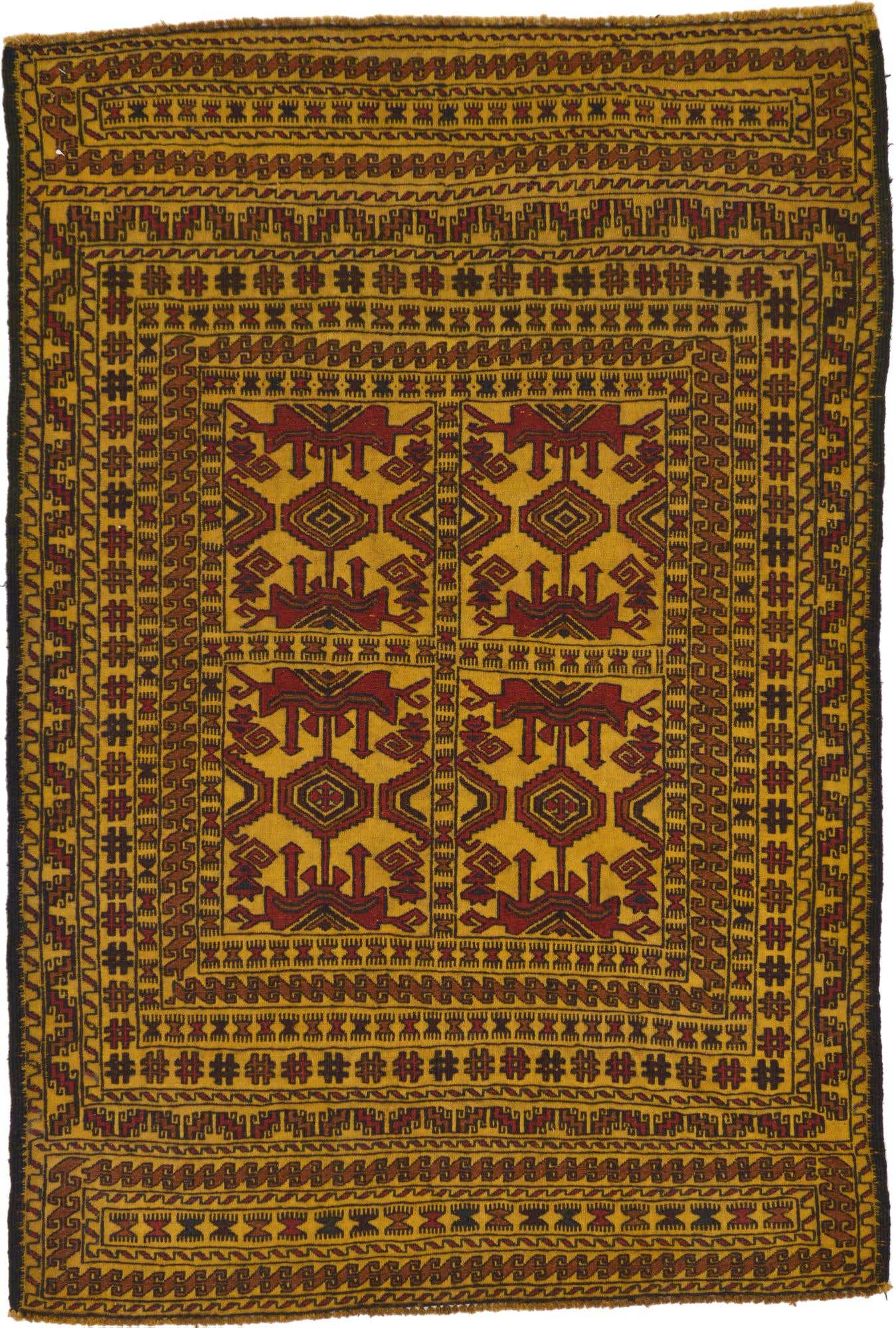 4' x 6' Hand Woven Kilim Afghan Wool Rug