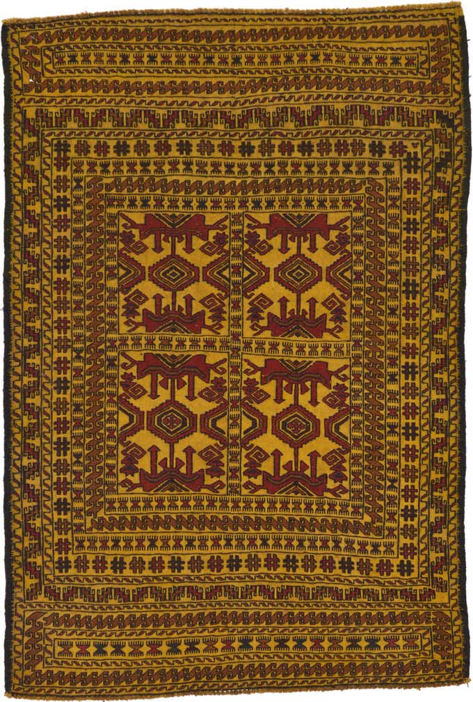 4' x 6' Hand Woven Kilim Afghan Wool Rug