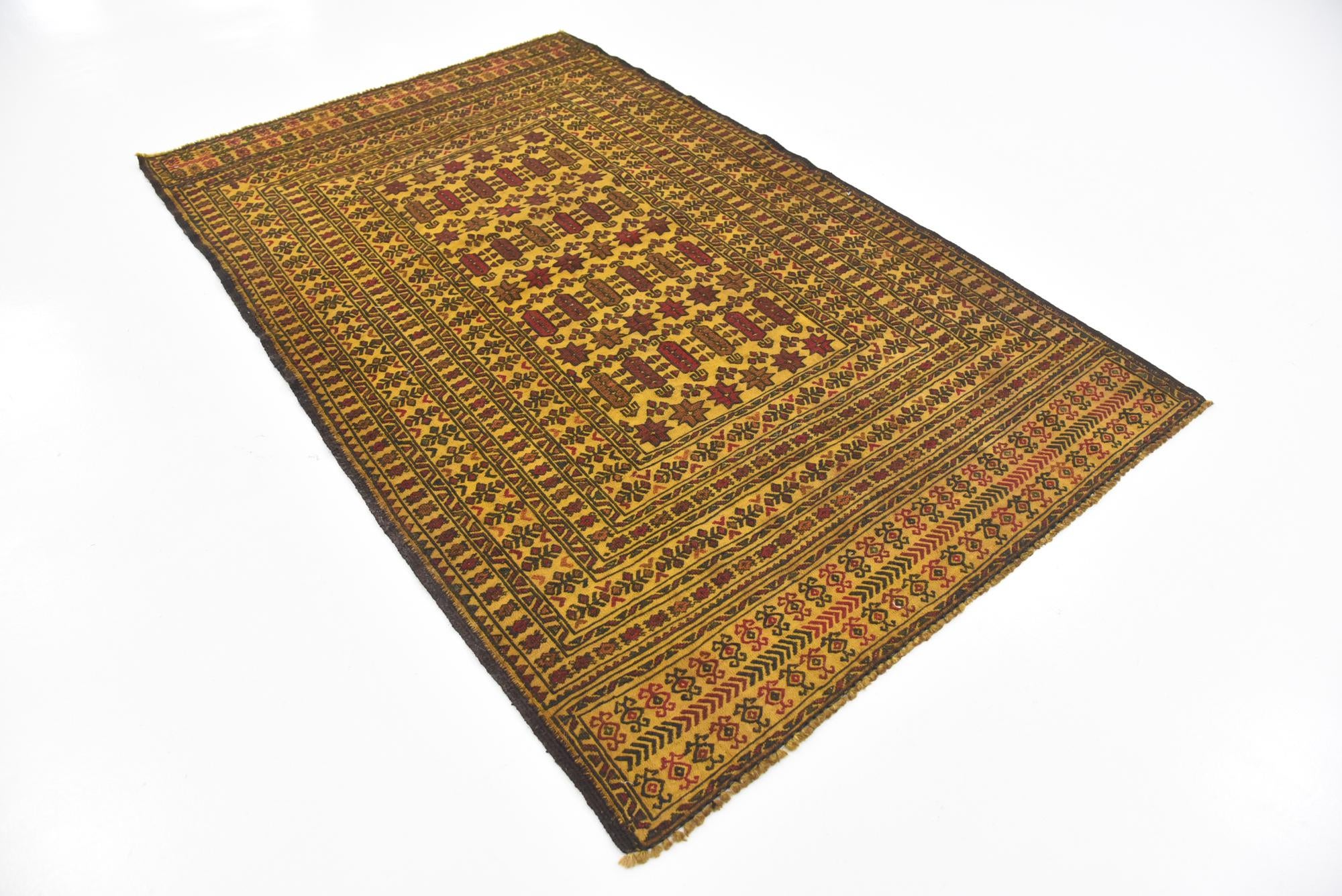 4' x 6' 5 Hand Woven Kilim Afghan Wool Rug