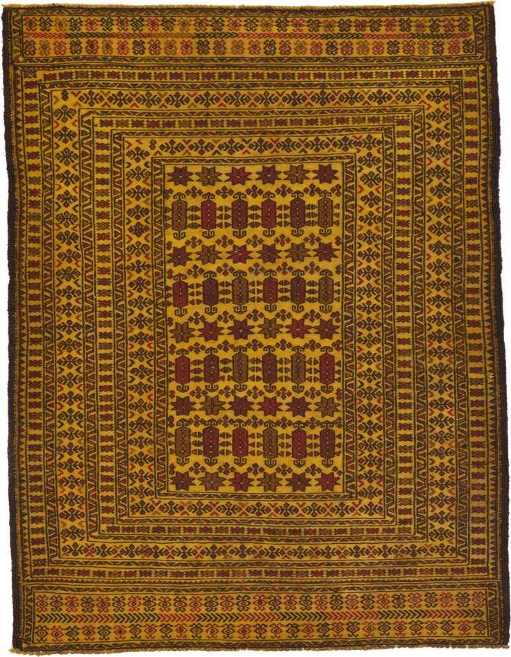 Detail image of 4' x 6' 5 Hand Woven Kilim Afghan Wool Rug
