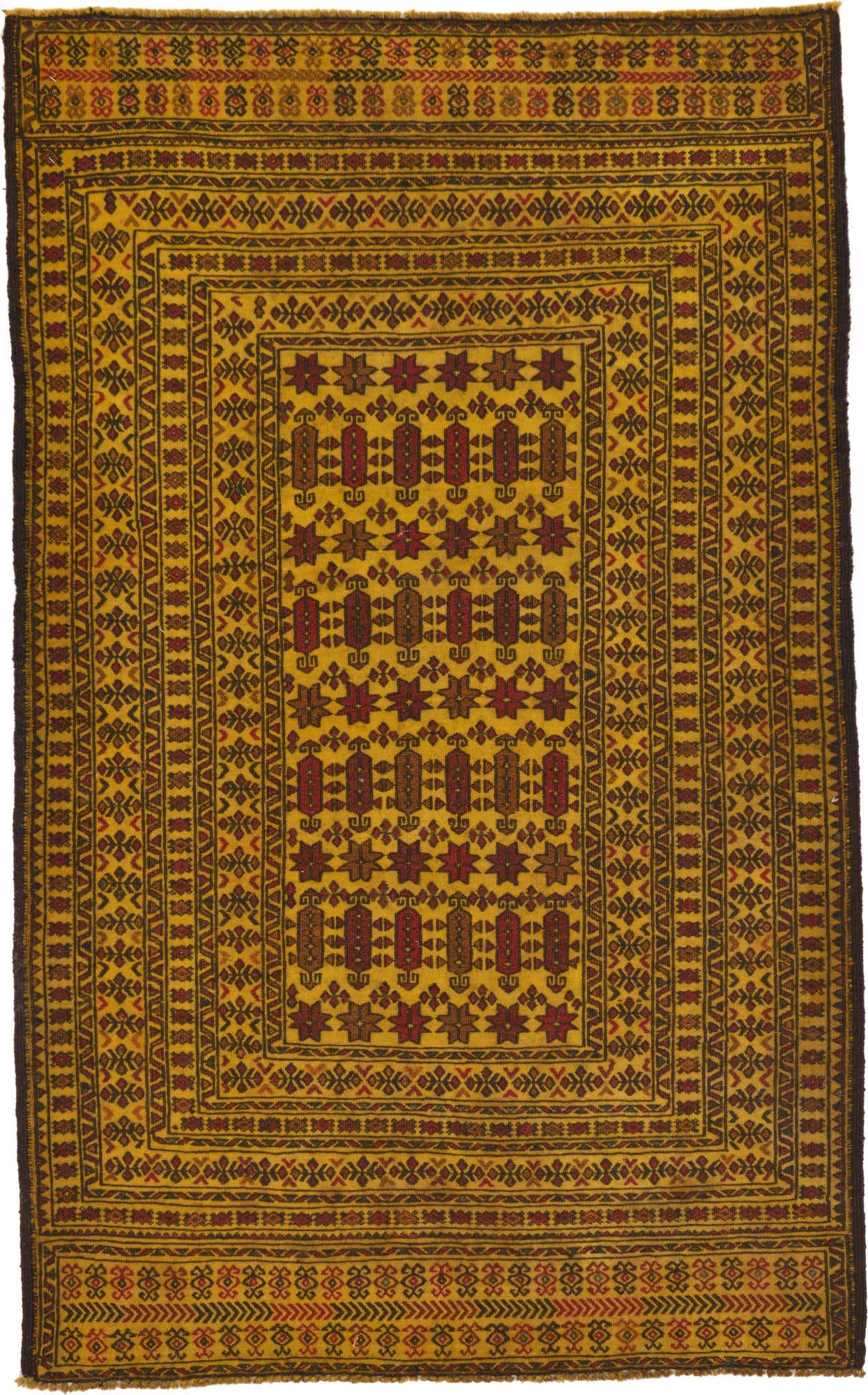 4' x 6' 5 Hand Woven Kilim Afghan Wool Rug