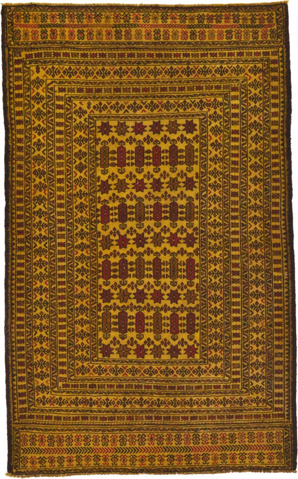 Detail image of 4' x 6' 5 Hand Woven Kilim Afghan Wool Rug