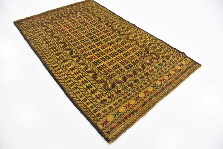 4' x 6' 7 Hand Woven Kilim Afghan Wool Rug