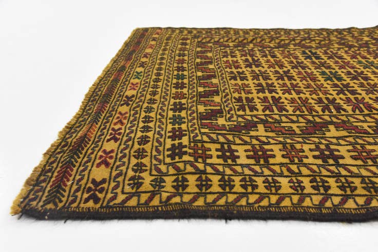 Detail image of 4' x 6' 7 Hand Woven Kilim Afghan Wool Rug