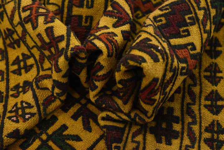 4' x 6' 7 Hand Woven Kilim Afghan Wool Rug