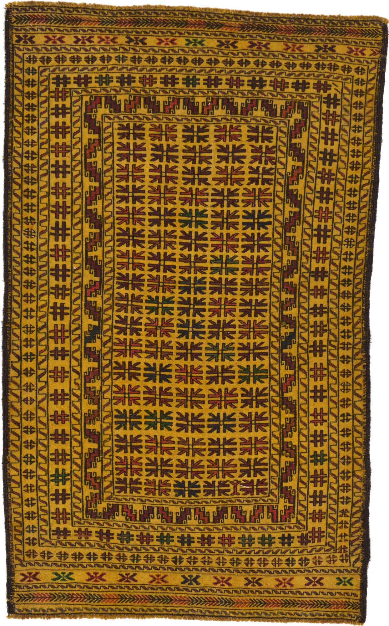 4' x 6' 7 Hand Woven Kilim Afghan Wool Rug