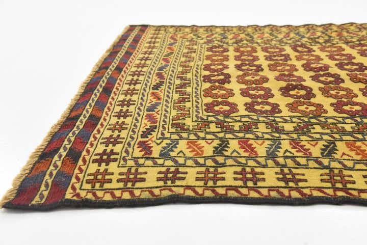 3' 8 x 6' Hand Woven Kilim Afghan Wool Rug