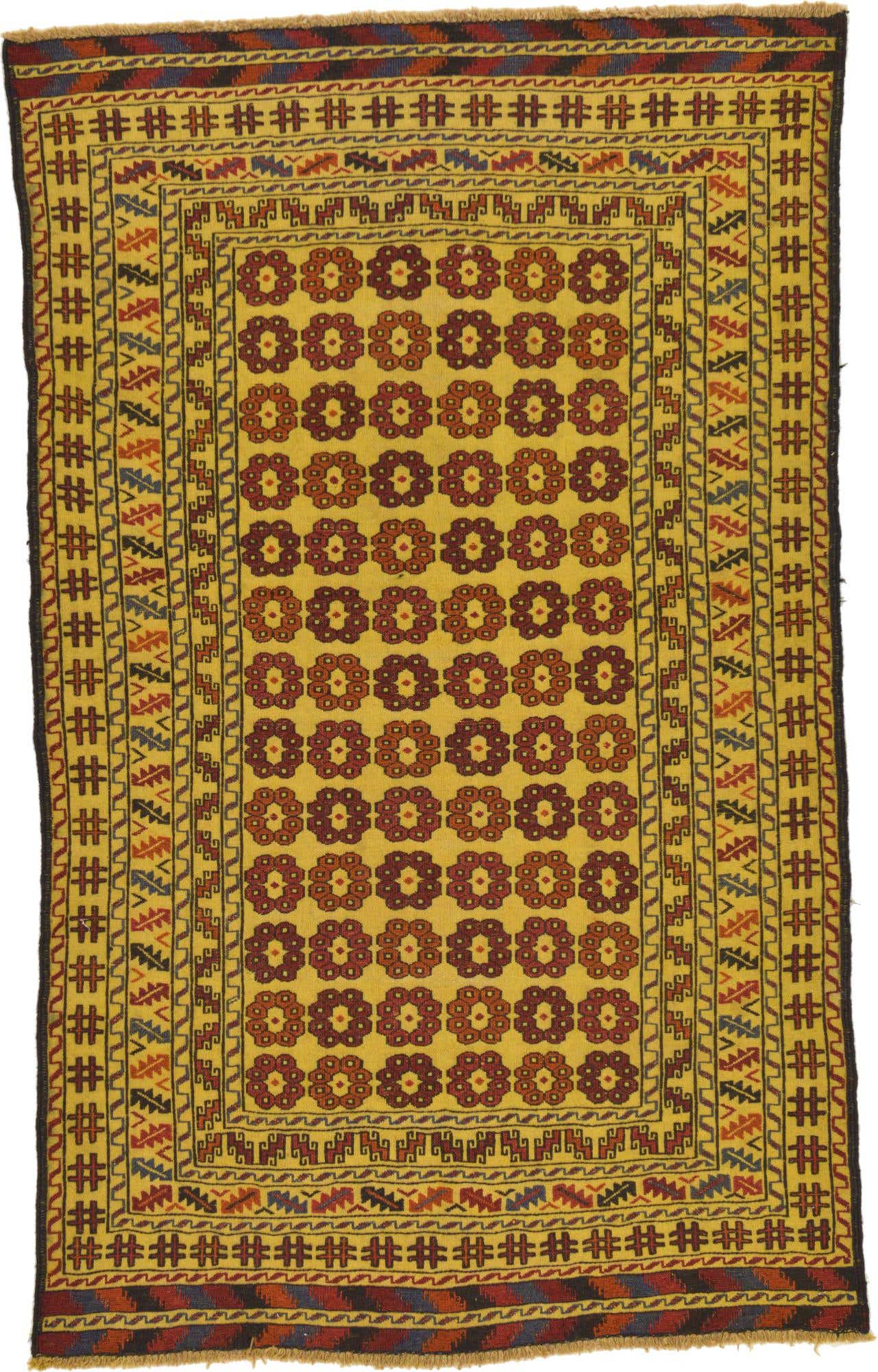 3' 8 x 6' Hand Woven Kilim Afghan Wool Rug