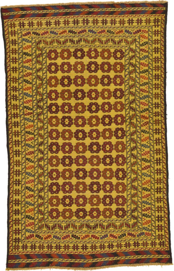 Detail image of 3' 8 x 6' Hand Woven Kilim Afghan Wool Rug
