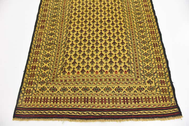 4' x 6' 2 Hand Woven Kilim Afghan Wool Rug