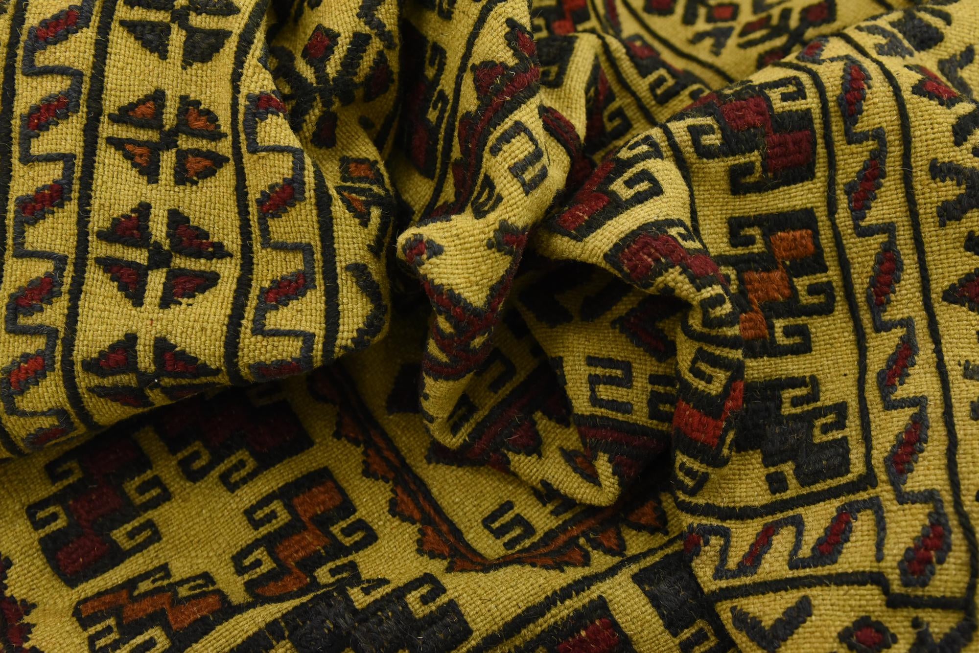 3' 10 x 6' 4 Hand Woven Kilim Afghan Wool Rug