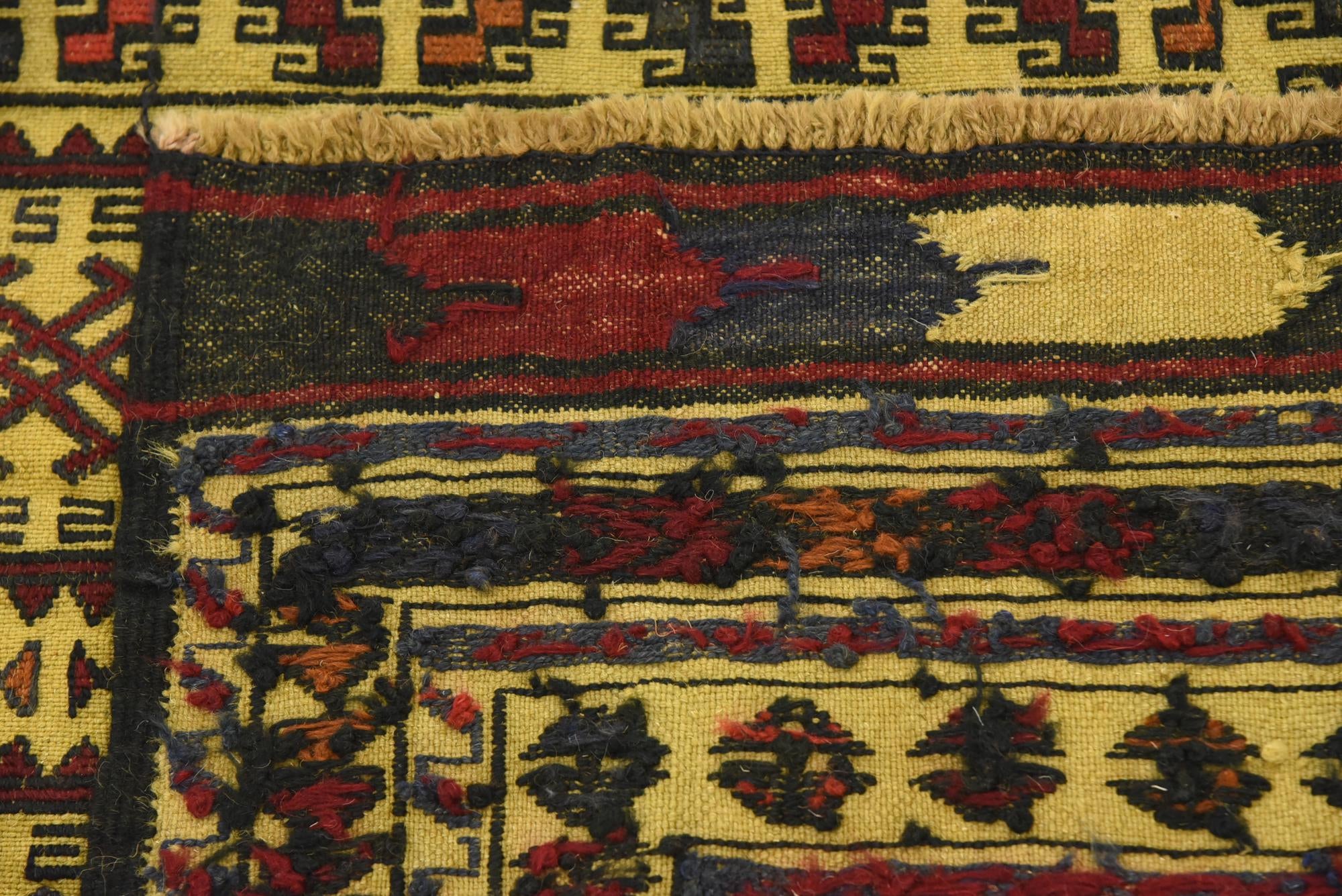 3' 10 x 6' 4 Hand Woven Kilim Afghan Wool Rug
