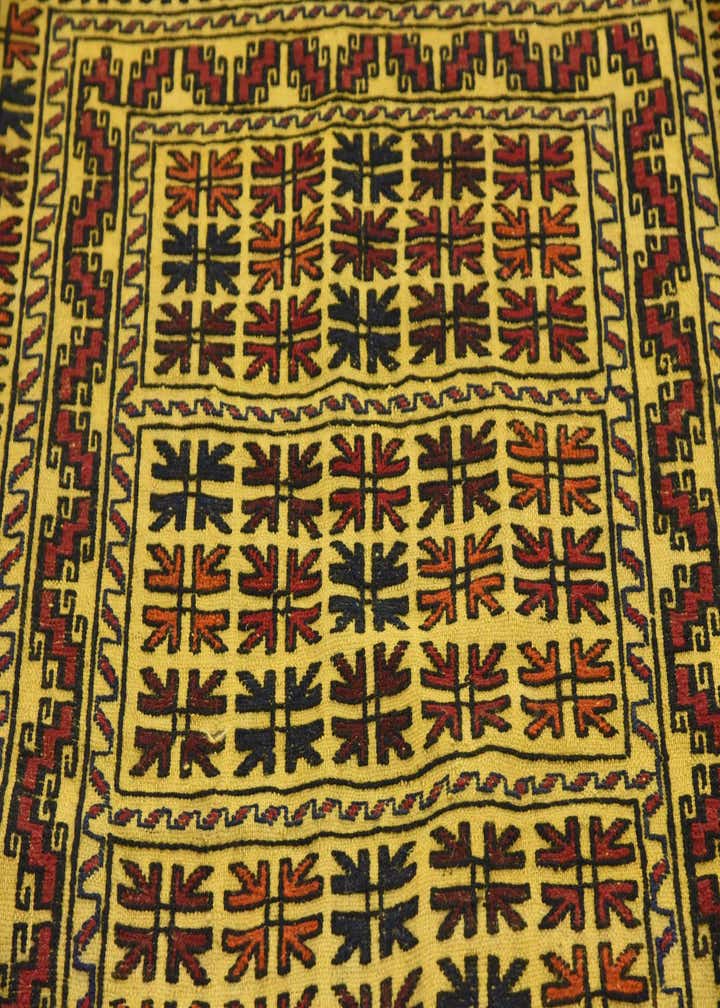 4' x 6' 2 Hand Woven Kilim Afghan Wool Rug