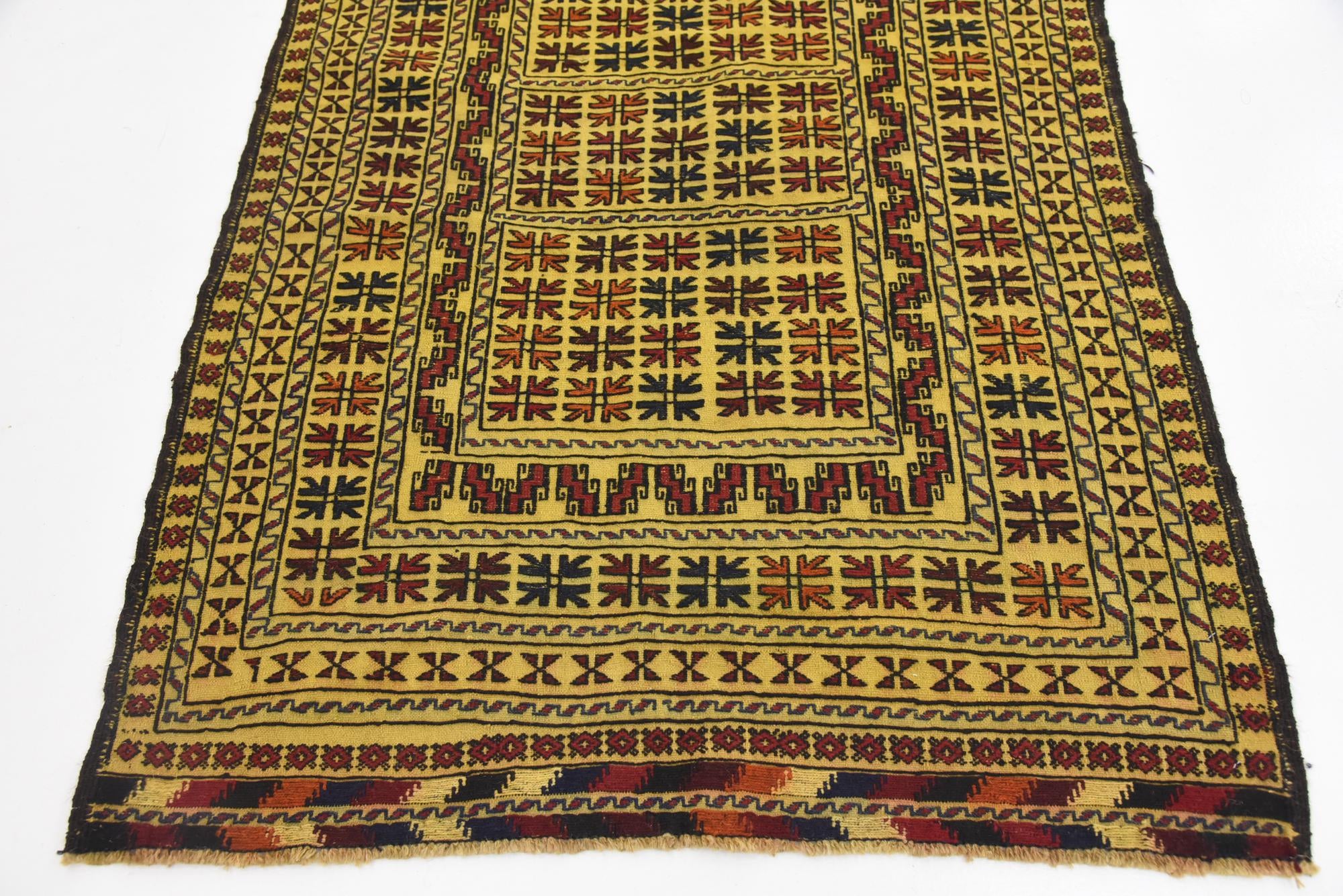 4' x 6' 2 Hand Woven Kilim Afghan Wool Rug