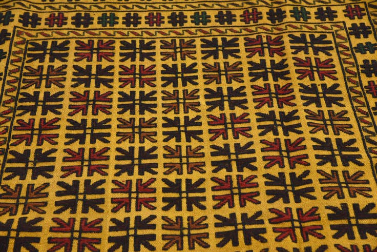 Detail image of 3' 10 x 6' 2 Hand Woven Kilim Afghan Wool Rug