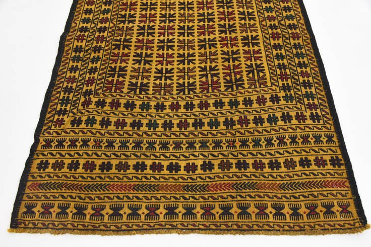 Detail image of 3' 10 x 6' 2 Hand Woven Kilim Afghan Wool Rug