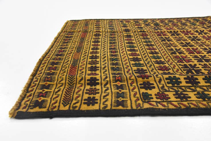 Detail image of 3' 10 x 6' 2 Hand Woven Kilim Afghan Wool Rug