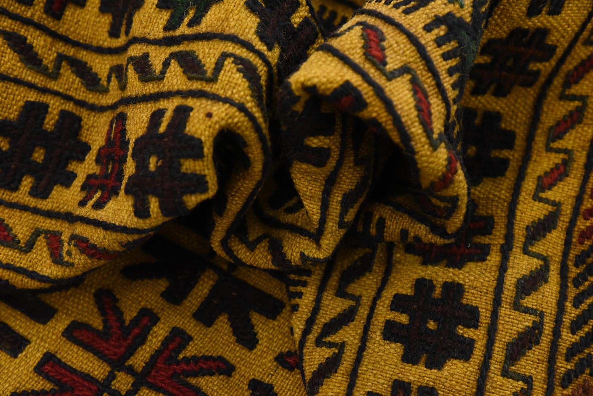 3' 10 x 6' 2 Hand Woven Kilim Afghan Wool Rug