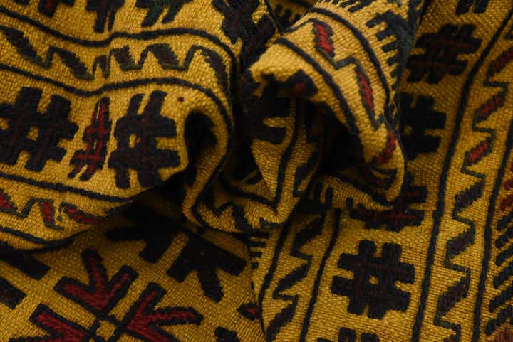 3' 10 x 6' 2 Hand Woven Kilim Afghan Wool Rug