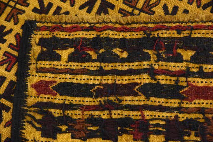 3' 10 x 6' 2 Hand Woven Kilim Afghan Wool Rug