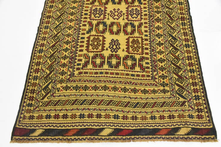 Detail image of 3' 10 x 6' Hand Woven Kilim Afghan Wool Rug
