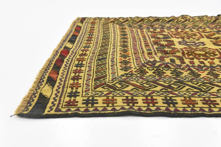 Detail image of 3' 10 x 6' Hand Woven Kilim Afghan Wool Rug